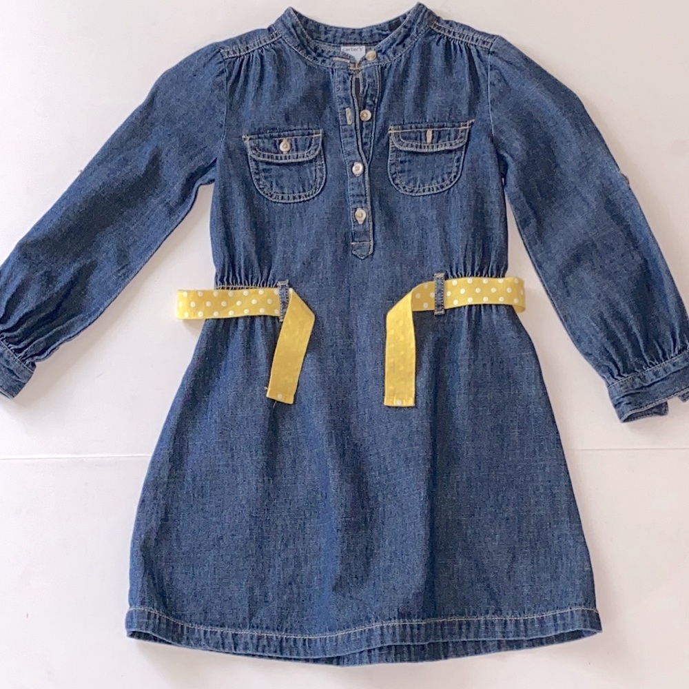 Carter’s denim long sleeve Navy Blue  dress size 4